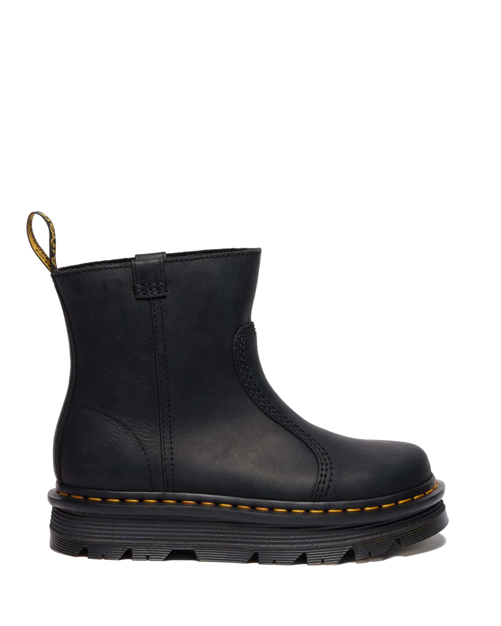 Zebzag Rigger Slip on Leather Boots in Black | Dr. Martens™