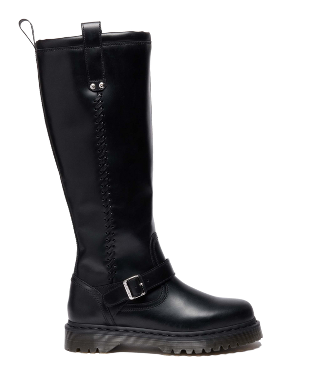 ANISTONE KNEE HIGH ORLEANS LEATHER BIKER BOOTS