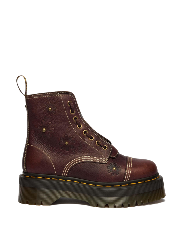 SINCLAIR FLOWER GRIZZLY LEATHER PLATFORM BOOTS
