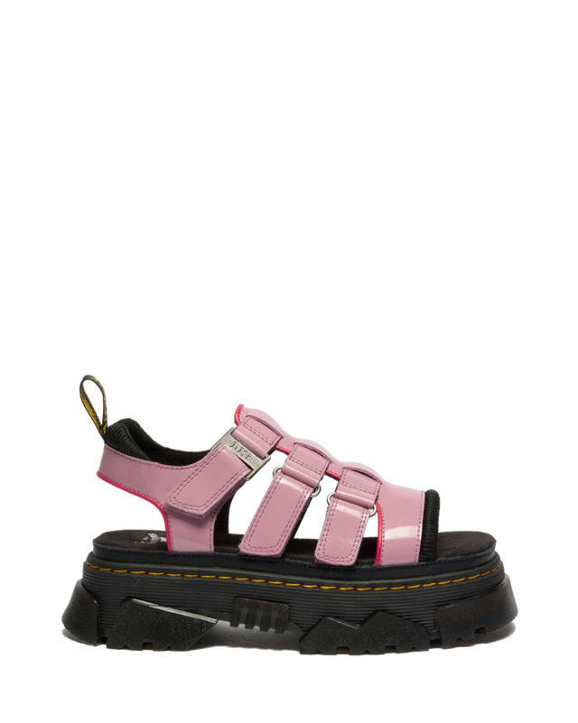 MATTISON THREE STRAP SOFT PATENT LEATHER SANDALS