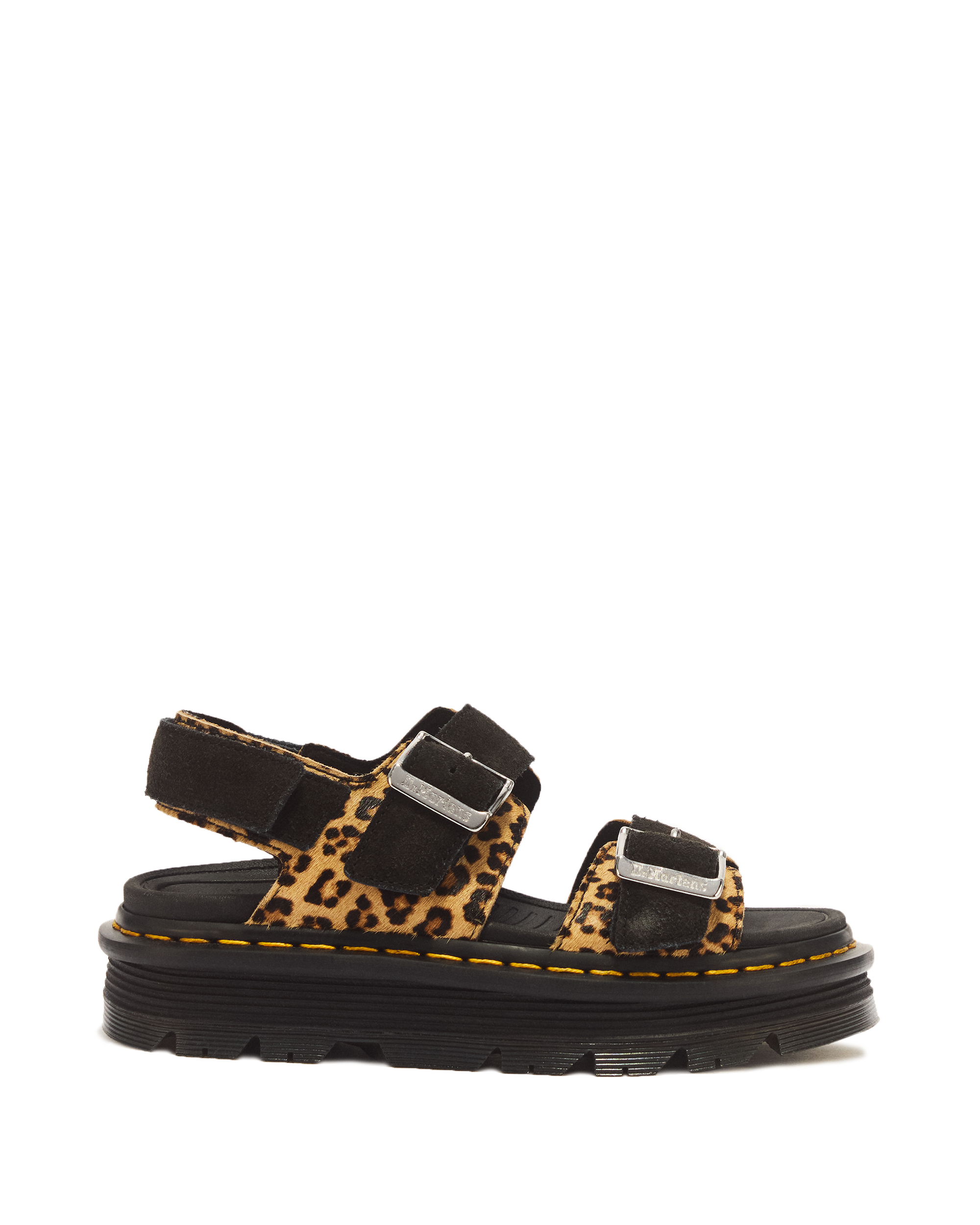 Zebzag Leopard Hair On Leather Sandals product image