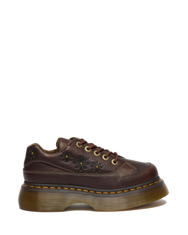 BUZZ 5-EYE FLOWER GRIZZLY LEATHER SHOES