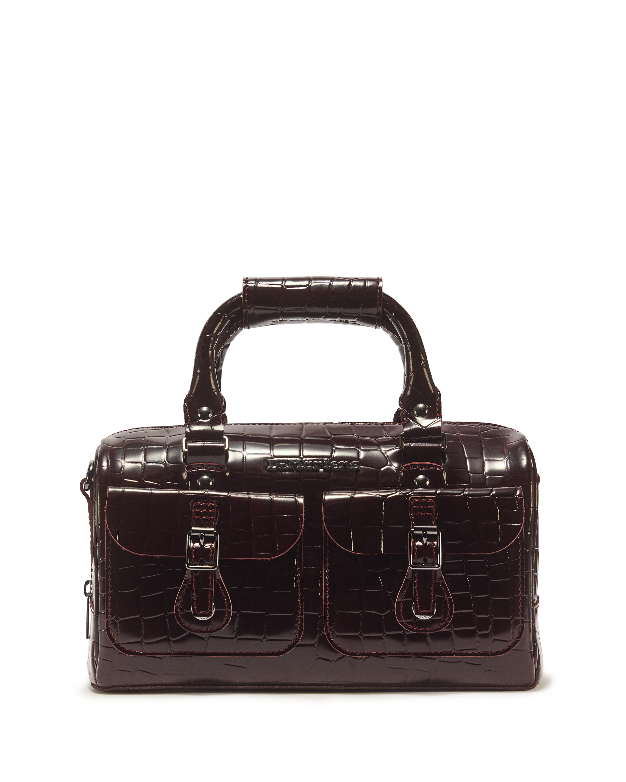 Top Handle Croc Emboss Leather Bag product image