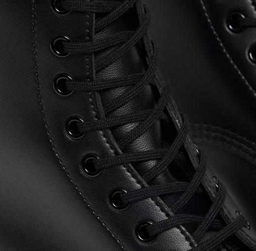 Close up of the vegan 1460 boot in black