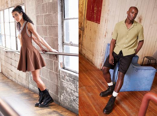 Two casual outfit ideas with combat boots