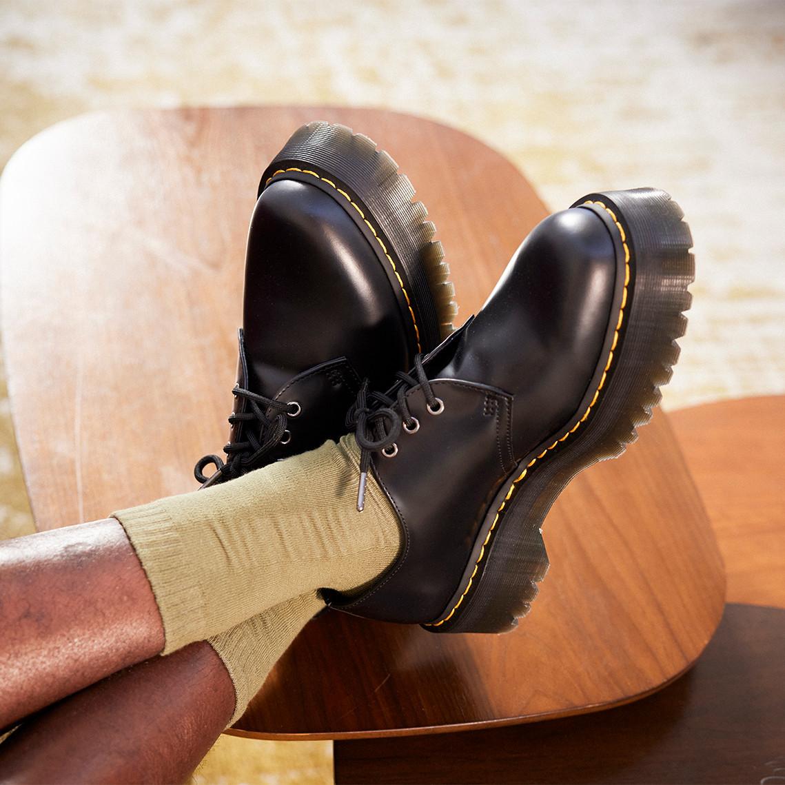 Dr. Martens smooth leather platform shoes