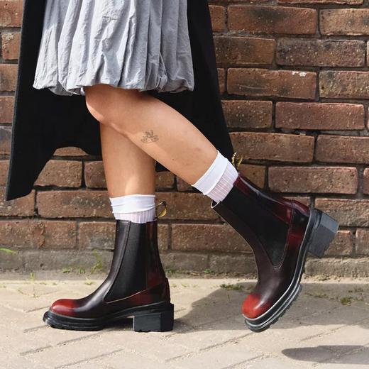 Dr. Martens cherry red maybole chelsea boots with a block heel