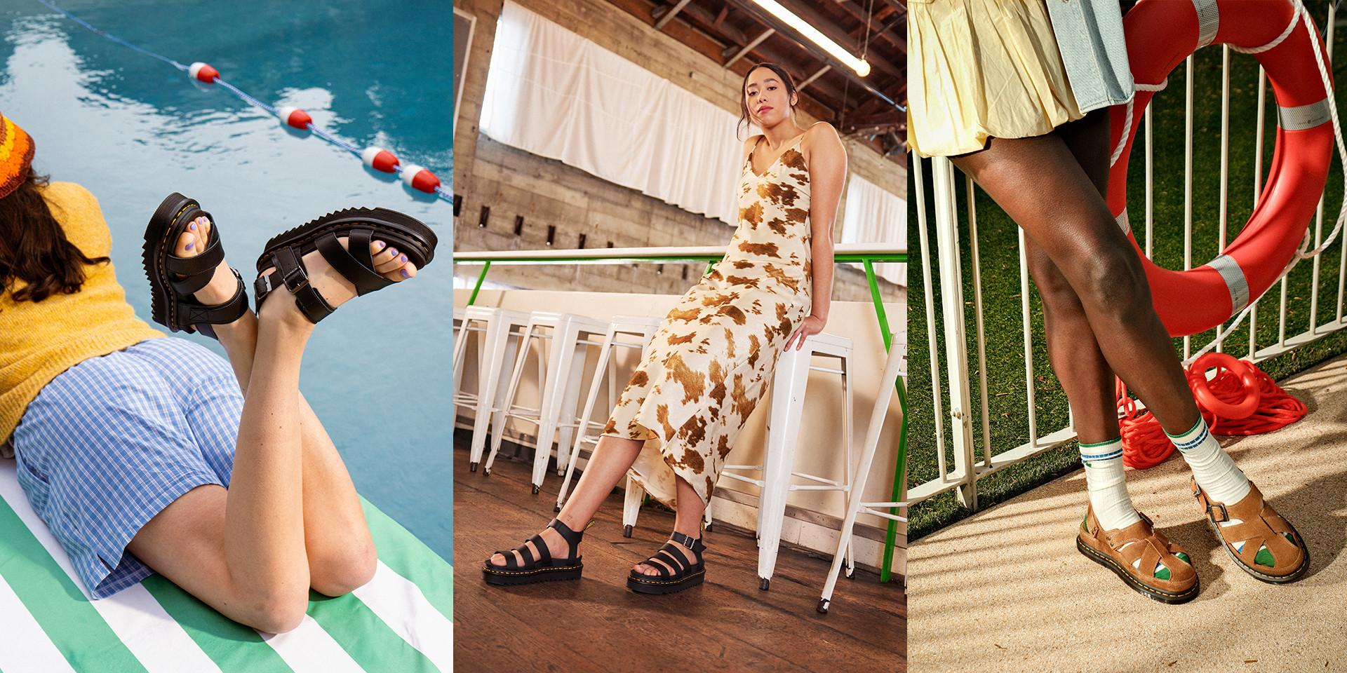 Three summer and spring outfit ideas with strappy sandals