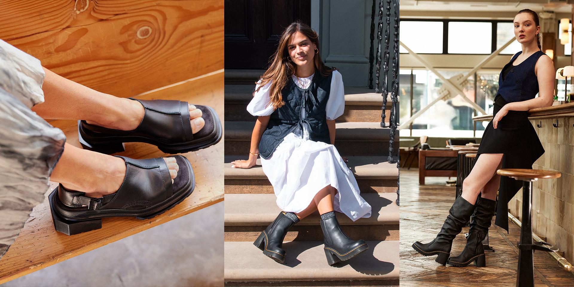 Three dressy outfit ideas with Dr. Martens heels