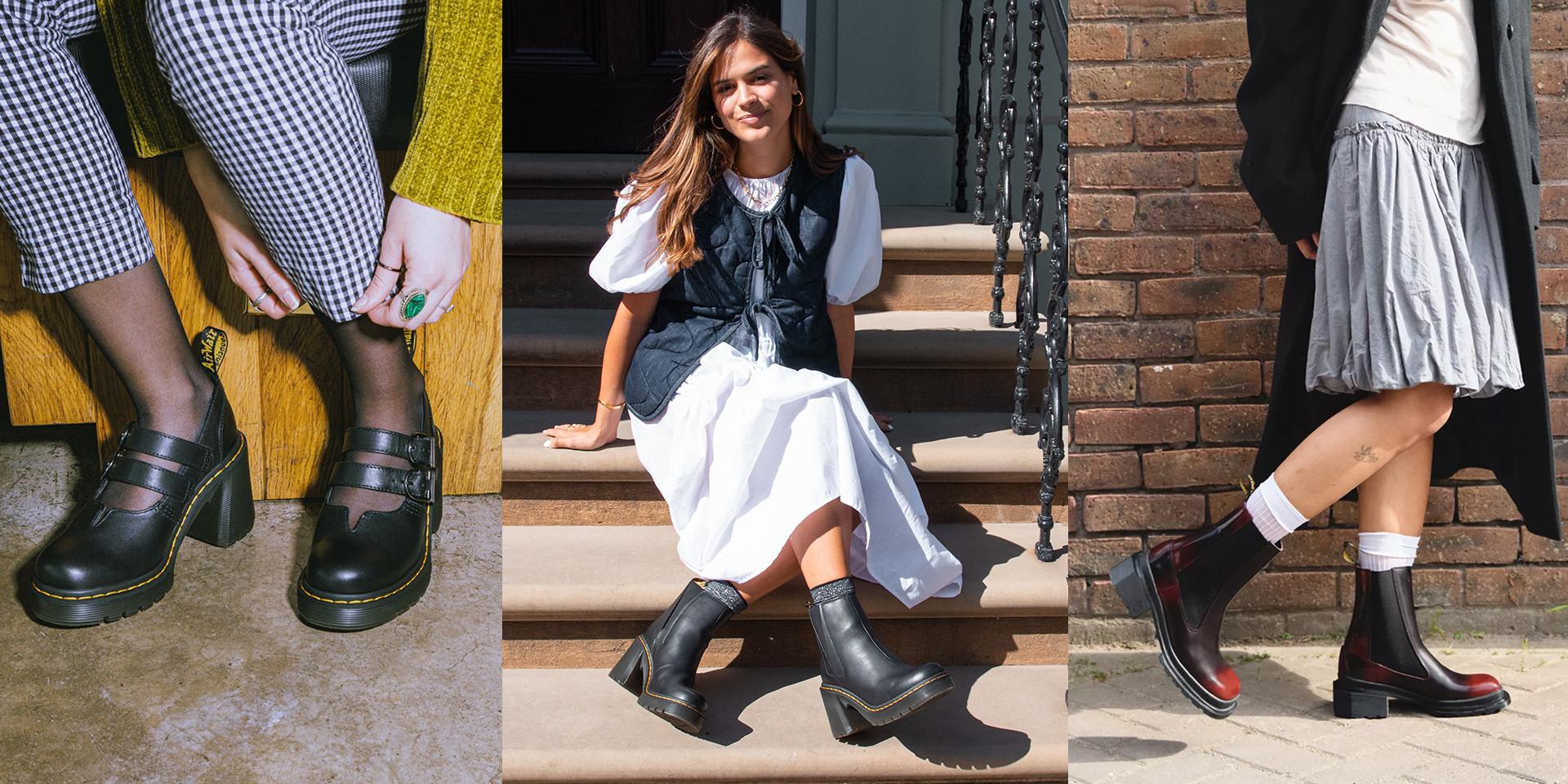 Three dressy outfit ideas with Dr. Martens heels