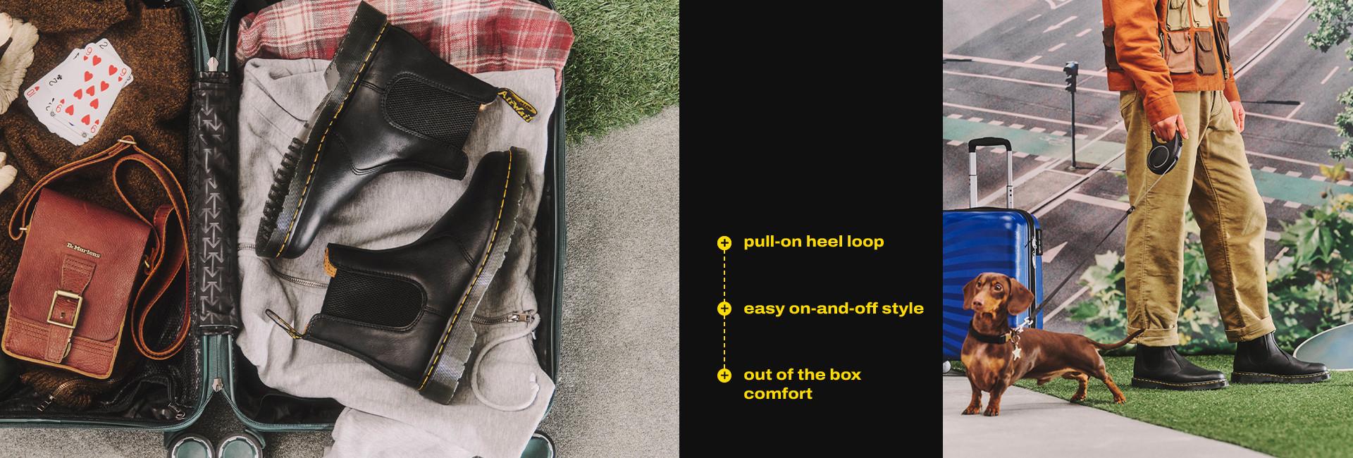 Dr. martens chelsea boots for easy on and off travel shoes