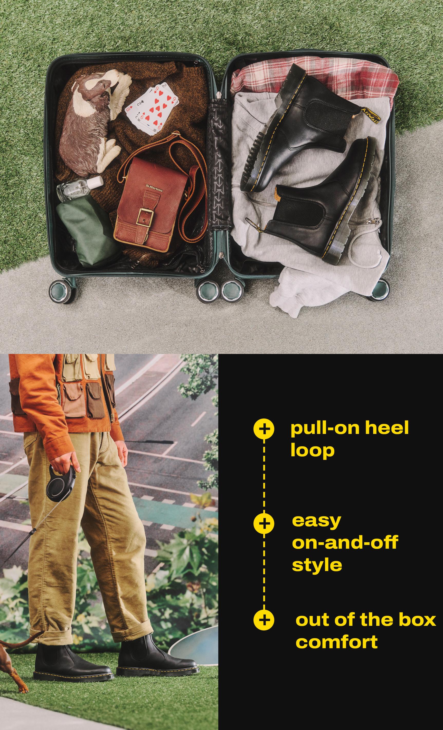 Dr. martens chelsea boots for easy on and off travel shoes