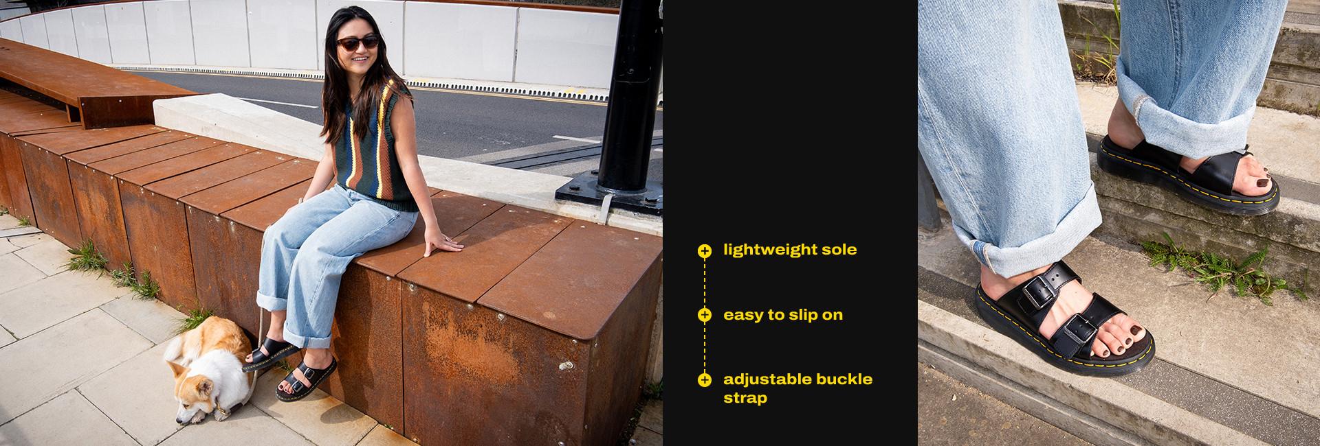 Dr. martens sandals for easy on and off travel shoes