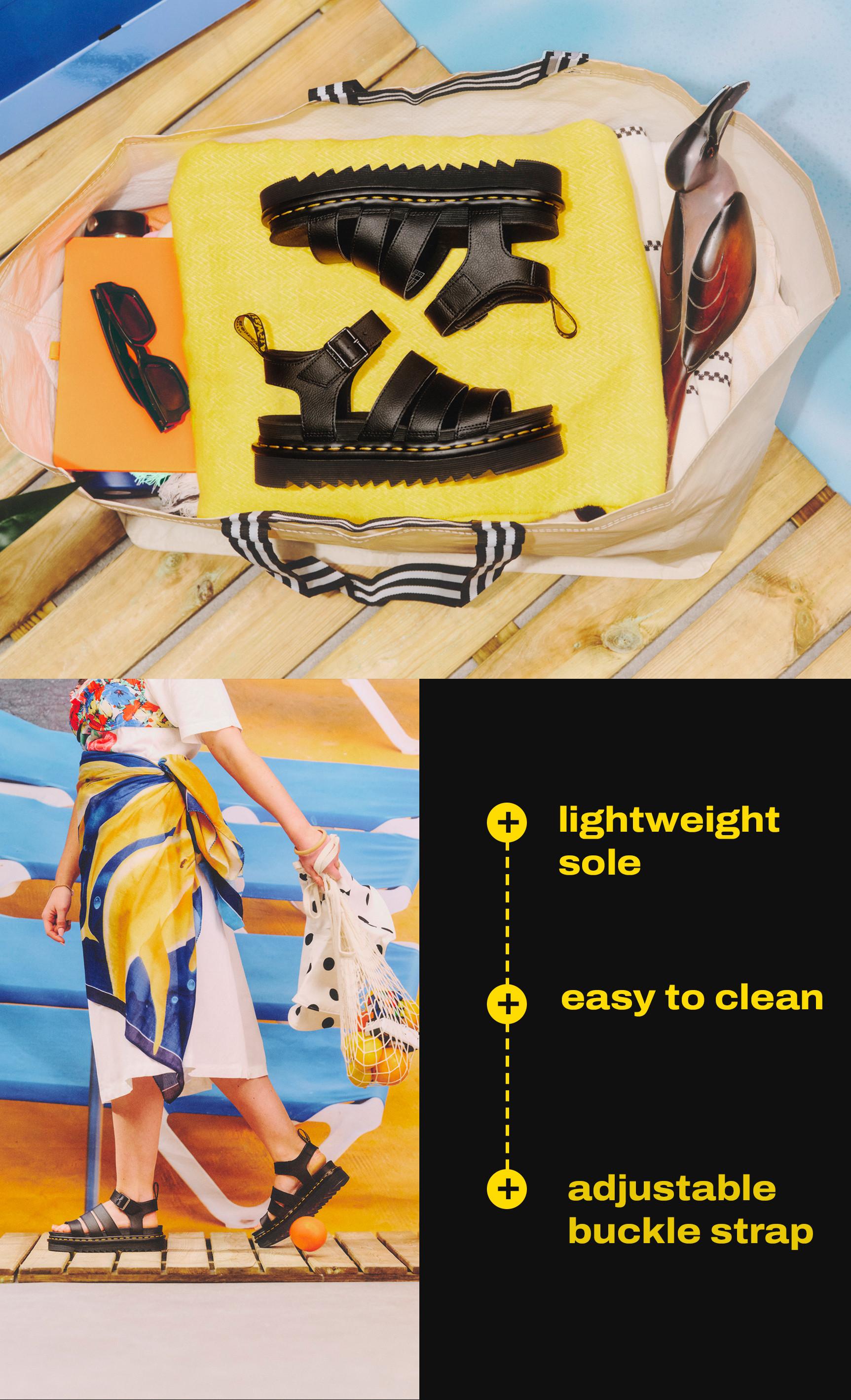 Dr. martens sandals for easy on and off travel shoes