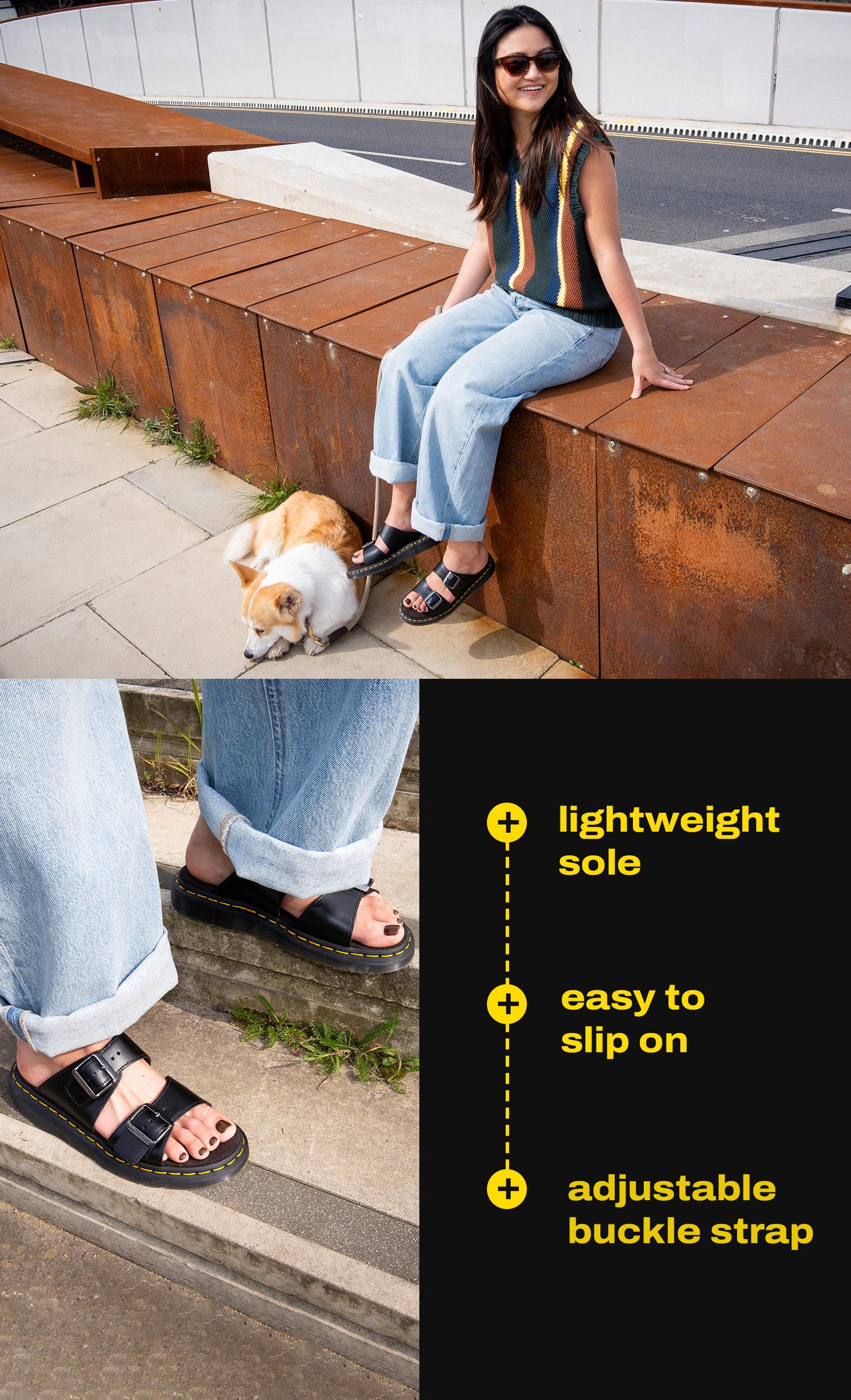 Dr. martens sandals for easy on and off travel shoes