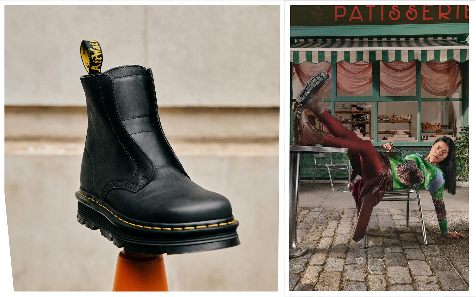 Banner showcasing a close up shot of Zebzag laceless boot and a stylish outfit idea