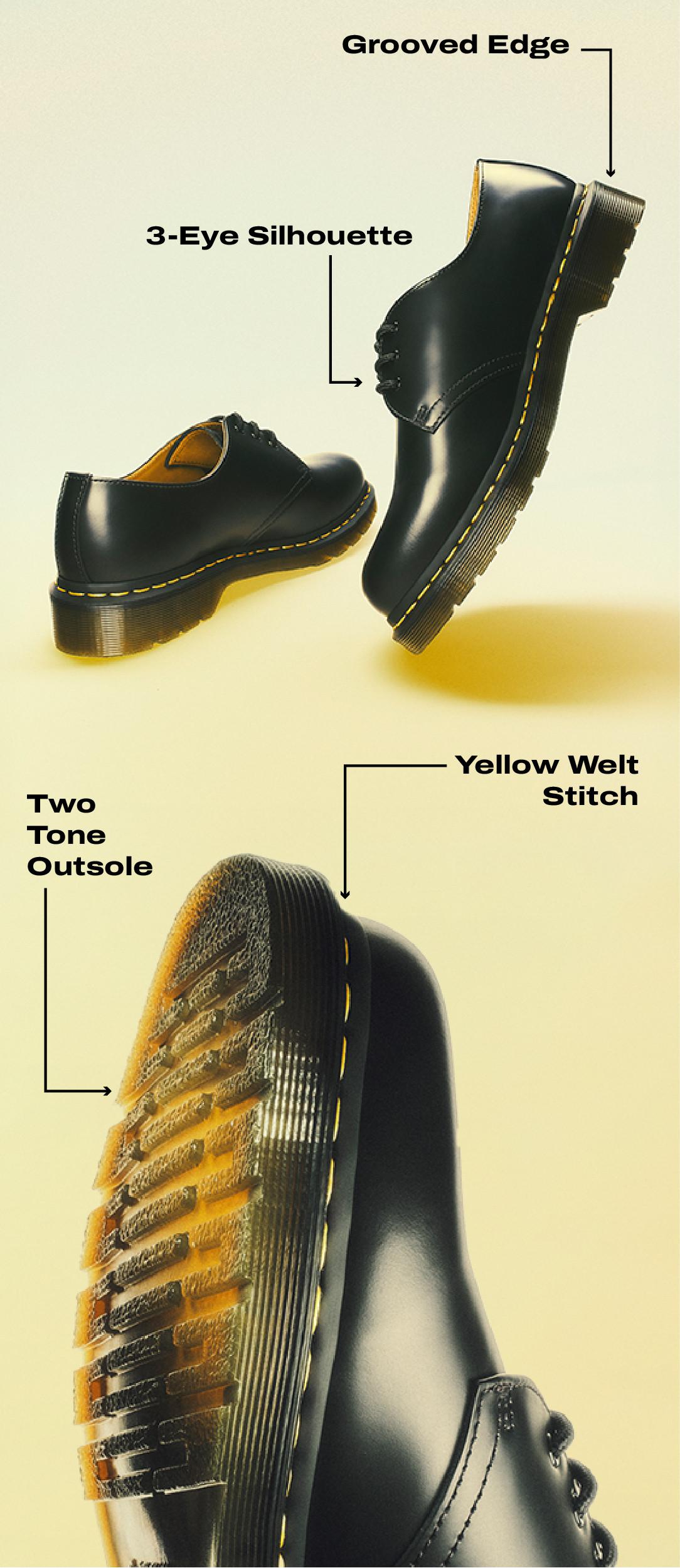 靴 Dr.Martens Dr. Martens Zebzag Leather Casual 4-Eye Lace-Up Premium