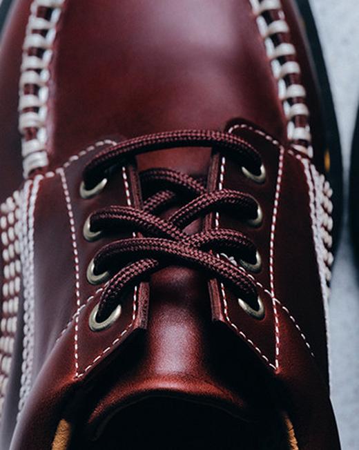 Close up of Lowell Brown Analine Leather shoe