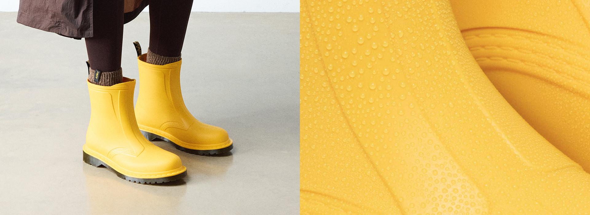 Close ups of Dr. Martens Water Resistant Boots