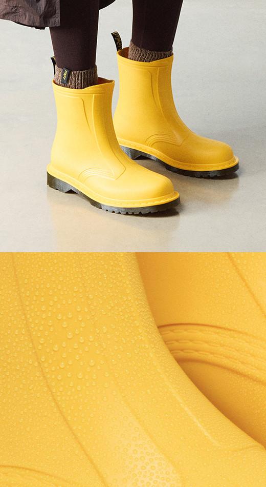 Close ups of Dr. Martens Water Resistant Boots
