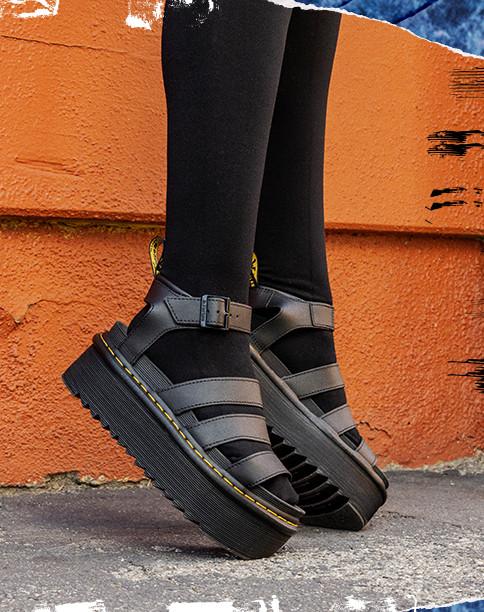 Dr martens shop sandals with socks