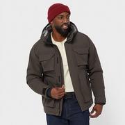 Man wearing grey jacket.