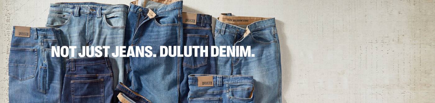 Denim jeans in various shades of blue