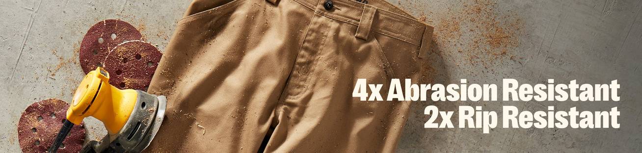 Headline: 4x Abrasion Resistant, 2x Rip Resistant