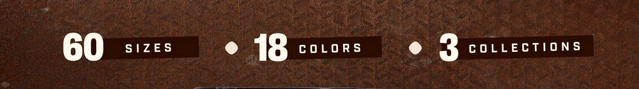 Headline: 60 Sizes, 18 Colors, 3 Collections