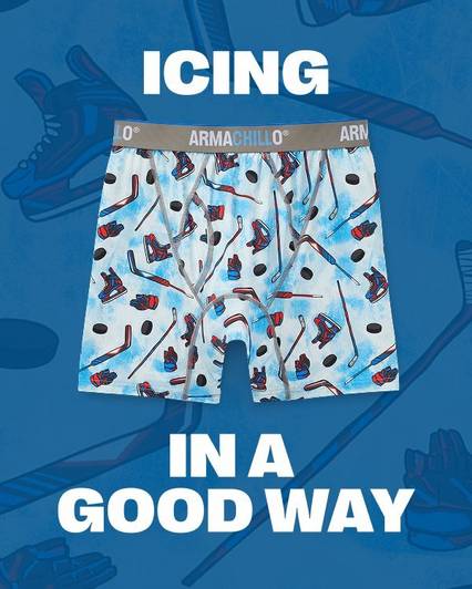 Hockey patterned boxer briefs.