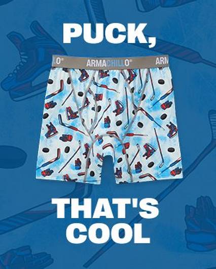 Hockey patterned boxer briefs.