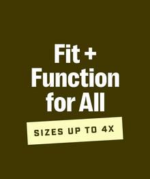 Headline: Fit and Function for All, Sizes up to 4X
