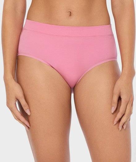 Woman wearing pink underwear.