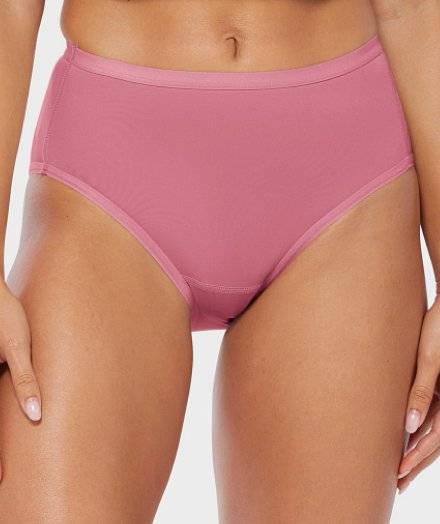 Woman wearing pink underwear.