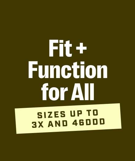 Headline: Fit and Function for All, Sizes up to 3X and 46DDD