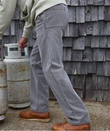 Man wearing grey work pants.
