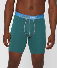 Man wearing teal boxer briefs.