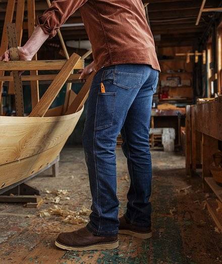 Man wearing blue jeans.