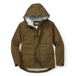 Olive green jacket.