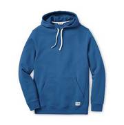 Blue hooded sweatshirt.