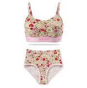 Floral patterned bra and underwear.