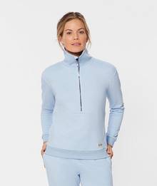 a light blue sweatshirt and sweat pant set