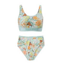 Floral bra and underwear set.