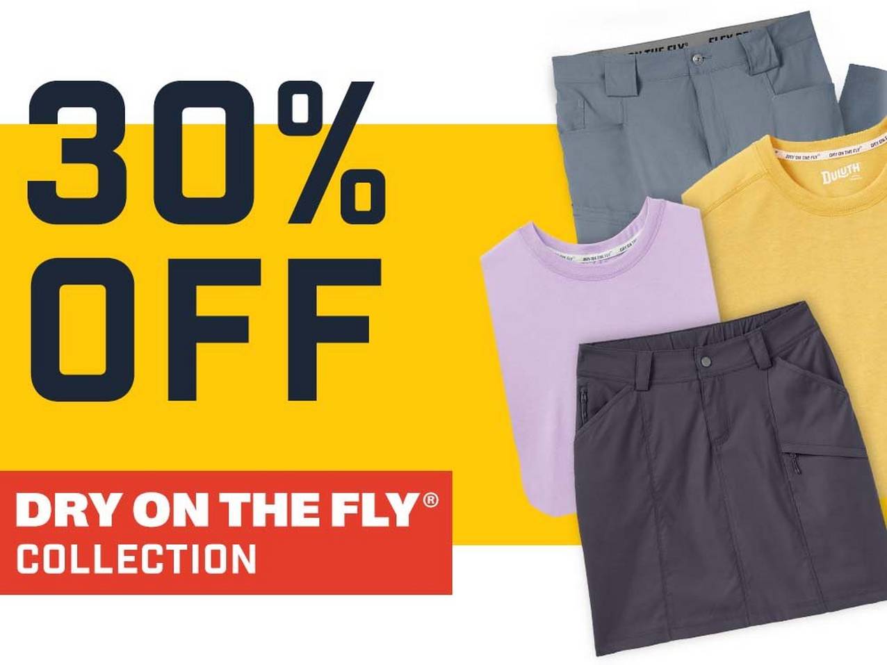 thirty percent off dry on the fly collection