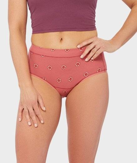 Pink floral patterned women's underwear. 