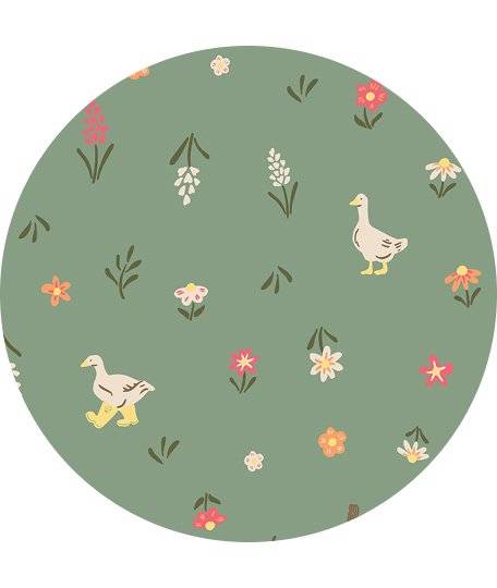 Green garden geese pattern