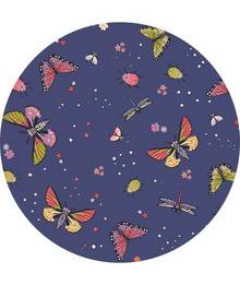 Blue with garden bugs pattern