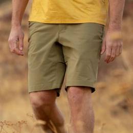Man wearing tan shorts.