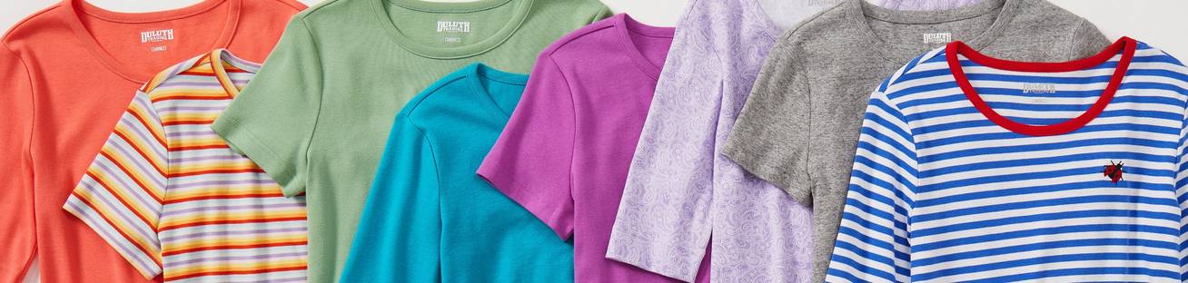 Women's shirts laying down