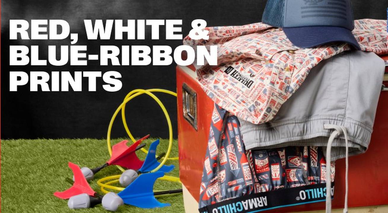 Headline: Red, White & Blue-Ribbon Prints
